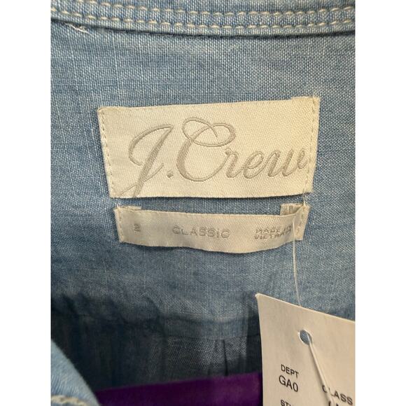 J CREW Classic-fit Chambray Shirt Relax Fit Women's 2 New - Picture 14 of 14